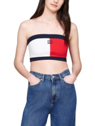 tommy jeans badge crop tube top women