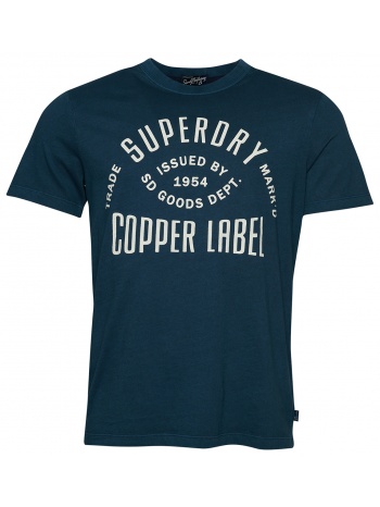 superdry - vintage copper label tee - blue bottle