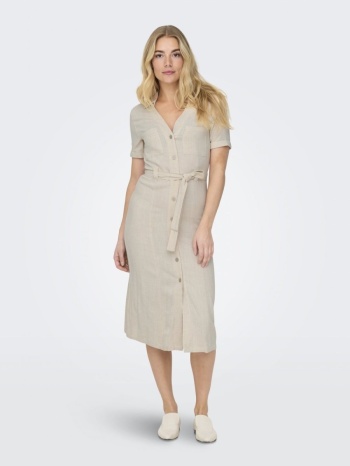 shirtdress με λινό only 15347210 - μπεζ σε προσφορά