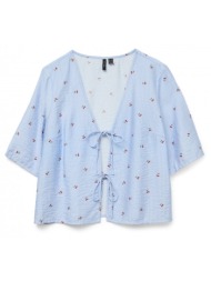 τοπ ριγέ με δέσιμο vero moda 10324638 - γαλάζιο