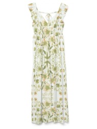 φόρεμα με βολάν στους ώμους vero moda 10324125 - πράσινο