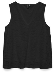 μπλούζα αμάνικη με δαντέλα vero moda 10330053 - μαύρο