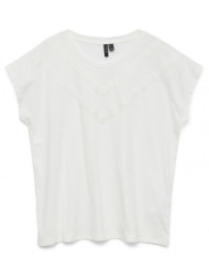 μπλούζα με πλεκτή λεπτομέρεια vero moda 10329678 - λευκό