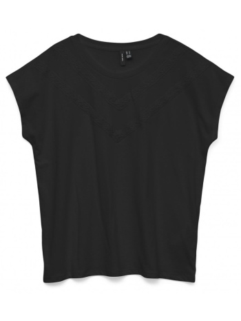 μπλούζα με πλεκτή λεπτομέρεια vero moda 10329678 - μαύρο σε προσφορά
