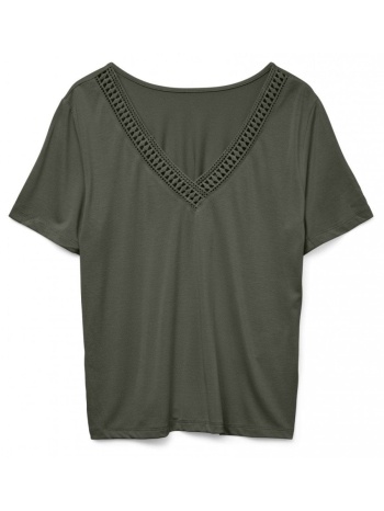 μπλούζα v cut με σχέδιο vero moda 10329687 - χακί σε προσφορά