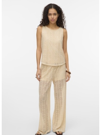 παντελόνι wideleg crochet vero moda 10325044 - μπεζ σε προσφορά