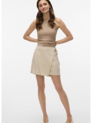 φούστα σορτς με λινό vero moda 10321623 - μπεζ