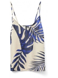 τοπ σατέν με φύλλα vero moda 10327428 - μπλε