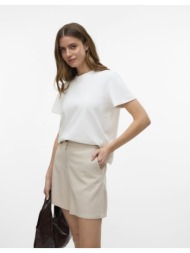 σορτς ψηλόμεσο με λινό vero moda 10321625 - μπεζ