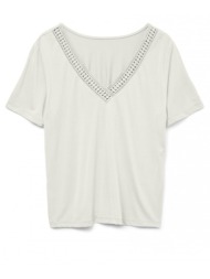 μπλούζα v cut με σχέδιο vero moda 10329687 - λευκό