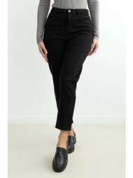 παντελόνι τζιν ψηλόμεσο mom fit - μαύρο