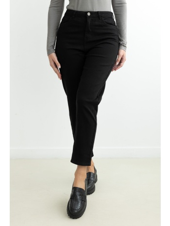 παντελόνι τζιν ψηλόμεσο mom fit - μαύρο σε προσφορά