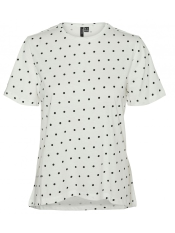 vero moda polka dot t-shirt - 10322565 (πουά) - λευκό/μαύρο σε προσφορά