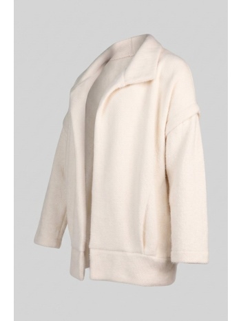 πλεκτή ζακέτα με ανάγλυφο σχέδιο - 86600 - off white σε προσφορά