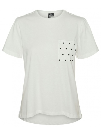 vero moda μπλουζάκι με τσέπη - 10322565 (τσεπάκι) - λευκό σε προσφορά