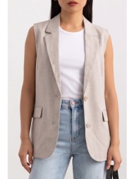 γιλέκο oversized με κλείσιμο με κουμπιά - 15314265 - taupe