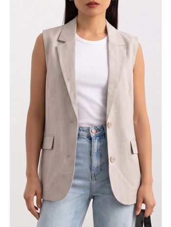 γιλέκο oversized με κλείσιμο με κουμπιά - 15314265 - taupe σε προσφορά