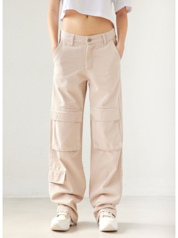 τζιν παντελόνι cargo wide leg - 1238003 - μπεζ σε προσφορά