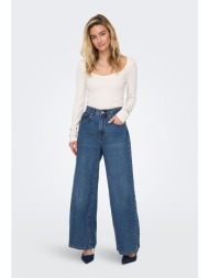 only τζιν παντελόνι wide leg ψηλόμεσο - 15222046 - denim μπλε