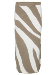 vero moda πλεκτή φούστα με στάμπα - 10310689 - taupe