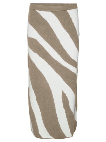 vero moda πλεκτή φούστα με στάμπα - 10310689 - taupe σε προσφορά