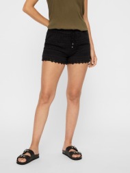 vero moda δαντελένιο σορτσάκι - 10190155 - μαύρο