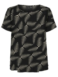 vero moda curve μπλούζα με στάμπα σε μεγάλο μέγεθος - 10297822 - μαύρο/μπεζ
