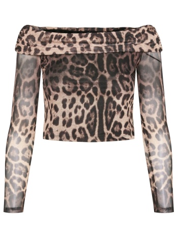 pieces μπλούζα με ακάλυπτους ώμους - 17156768 - leopard σε προσφορά