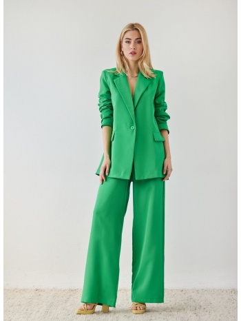 κοστούμι υφασμάτινο με wide leg παντελόνι - πράσινο σε προσφορά