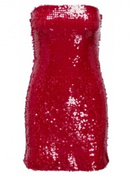 φόρεμα strapless με παγέτες only 15309738 - κόκκινο