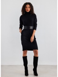 φόρεμα πλεκτό ζιβάγκο jean louis francoise - μαύρο