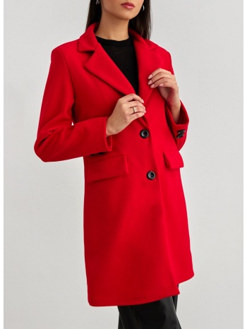 μεσάτο παλτό με δύο κουμπιά - κόκκινο