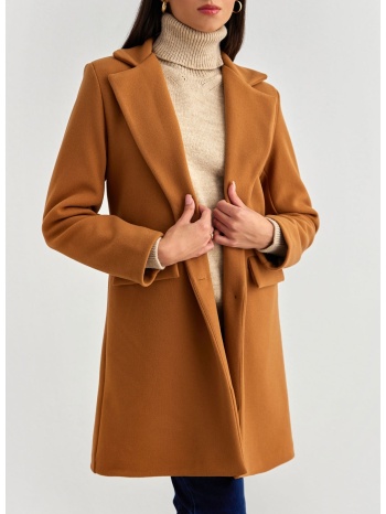μεσάτο παλτό με δύο κουμπιά - κάμελ σε προσφορά