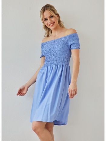φόρεμα με frilled μπούστο - μπλε ανοιχτό σε προσφορά