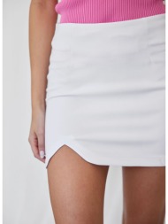 φούστα μίνι με μικρό άνοιγμα noobass 09-30 - λευκό