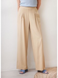 παντελόνα με λινό vero moda 10282493 - κάμελ