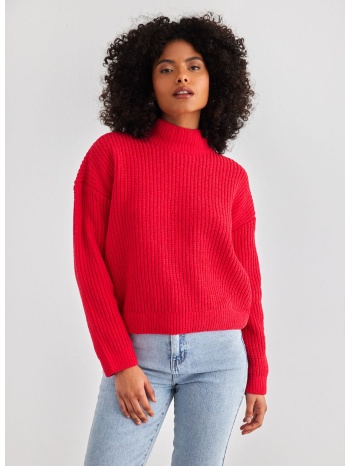 πουλόβερ με ψηλό γιακά vero moda 10291256 - κόκκινο σε προσφορά