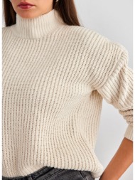 πουλόβερ με ψηλό γιακά vero moda 10291256 - ζαχαρί