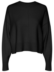 πουλόβερ με εξωτερικές ραφές vero moda 10297303 - μαύρο