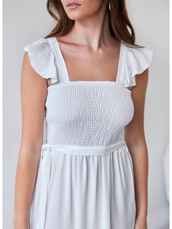 φόρεμα με βολάν - λευκό σε προσφορά