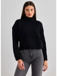 πουλόβερ με ψηλό γιακά vero moda 10291256 - μαύρο