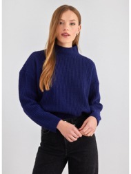 πουλόβερ με ψηλό γιακά vero moda 10291256 - μπλε σκούρο