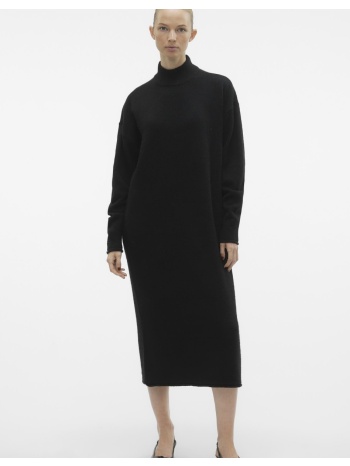 πλεκτό φόρεμα με ψηλό γιακά vero moda 10291260 - μαύρο σε προσφορά