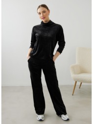 σετ βελουτέ φόρμες different-shop 15-012 - μαύρο