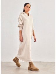 φόρεμα φούτερ μακρύ με κουκούλα different shop 04-191 - ζαχαρί