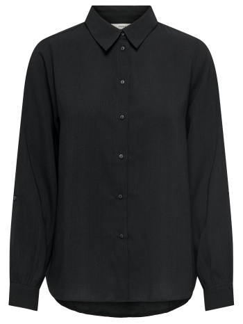 πουκάμισο με οβάλ τελείωμα only 15289719 - μαύρο σε προσφορά