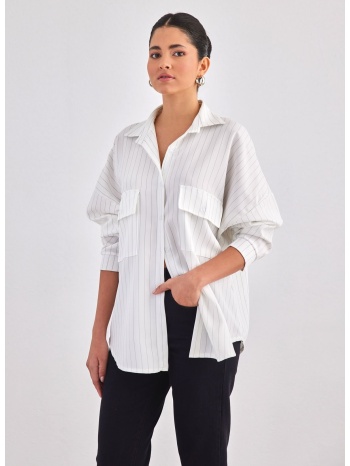 πουκάμισο με λεπτή ρίγα - λευκό σε προσφορά