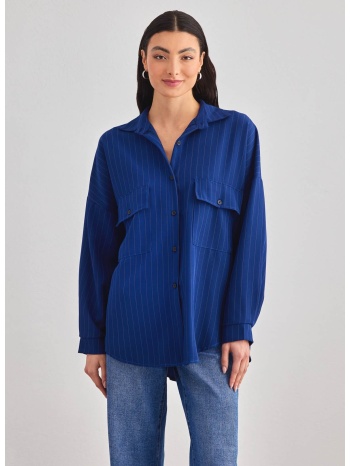 πουκάμισο με λεπτή ρίγα - μπλε σκούρο σε προσφορά