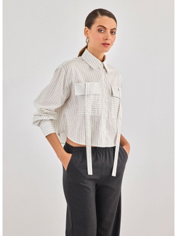 πουκάμισο κοντό με ρίγες - λευκό σε προσφορά