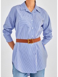 πουκάμισο μακρύ με ζώνη - μπλε